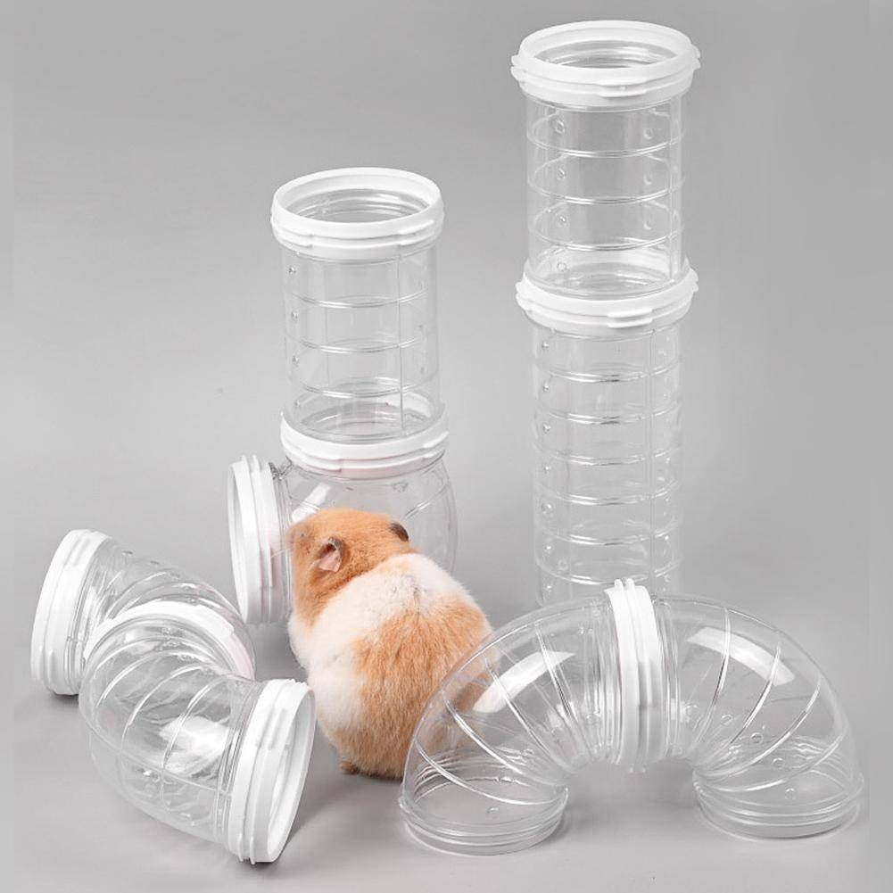5,5 cm Dia Hamsterleksak Labyrint DIY Ombyggd Bur Externa Rör Tunnelset Sport U-rör Hamstertillbehör Rörledningsförsörjning vit