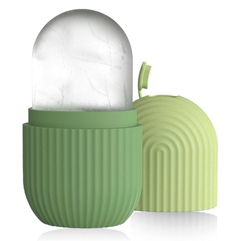 Ice Roller for Face Silicone Face Lifting Contouring Tools Ice Cube Roller Neck Eye Facial Massager Beauty Skin Care Reusable grön