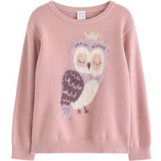 Lindex Sweater Intarsia Animal Placem Str 92 - Pink Strik hos Magasin