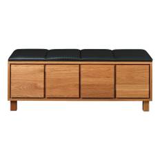 Bänk 6 120 cm - Oljad Ek/Svart Läder