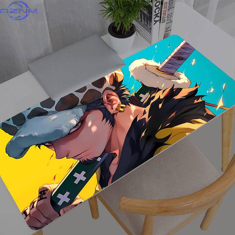 Gaming Mouse Pad One Piece Trafalgar Law Large Computer Mousepad Desk Mat Pc Anime Carpet Keyboard Gamer Accessories Table