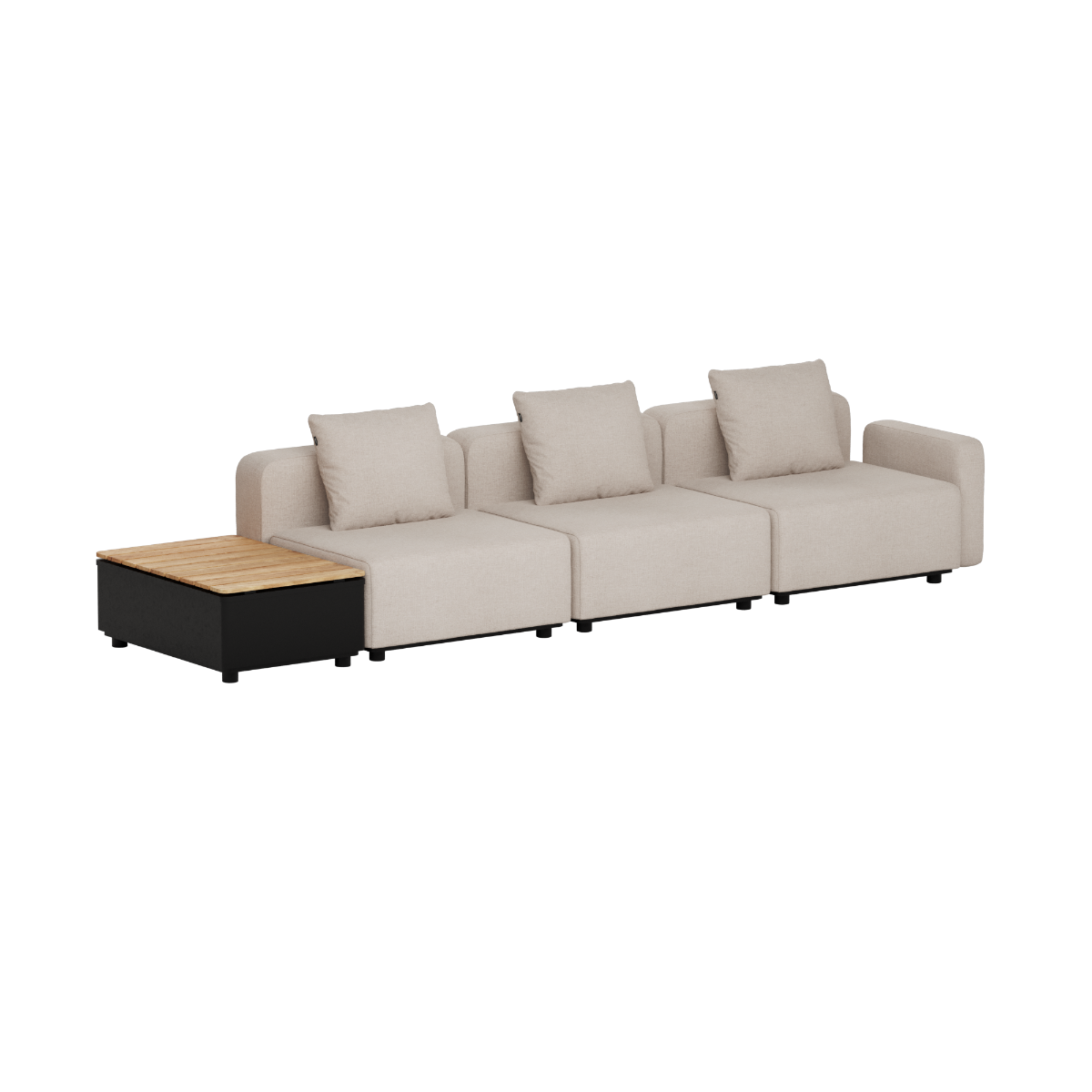 SACKit Cobana Lounge Sofa - 3 seater w/ Patio Storage Table - Kirra Sand