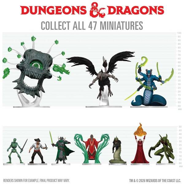 D&D - Fantasy Miniatures Set 42 - Icons of the Realms: Arcana Unleashed: Deadfall - Booster Pack (4 Figurer)