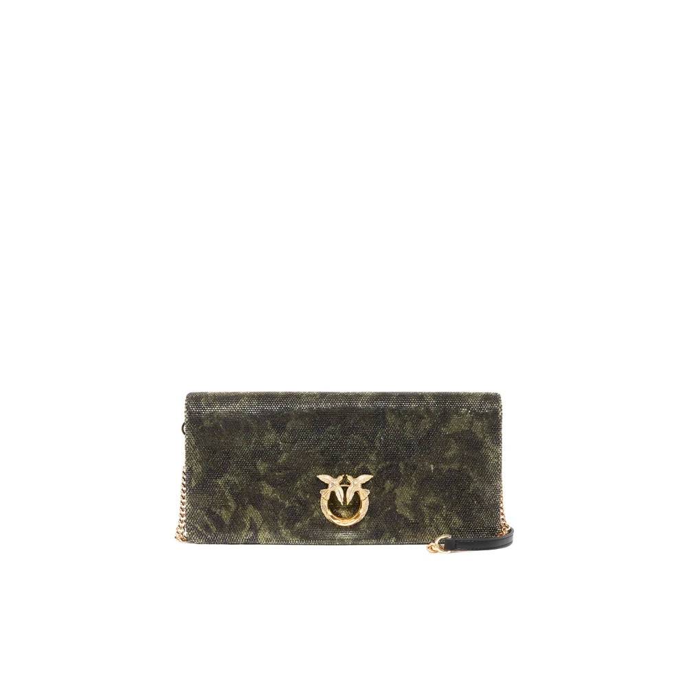 PINKO Love Birds Spænde Clutch - Tasker - Dame - Grøn - ONE SIZE - Uld