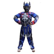 Børns Optimus Prime Kostume Superhelt Transformers Jumpsuit Dragt Halloween Rollespil Muskel Kostume Drenge Anime Maske Gave M(7-9Y)