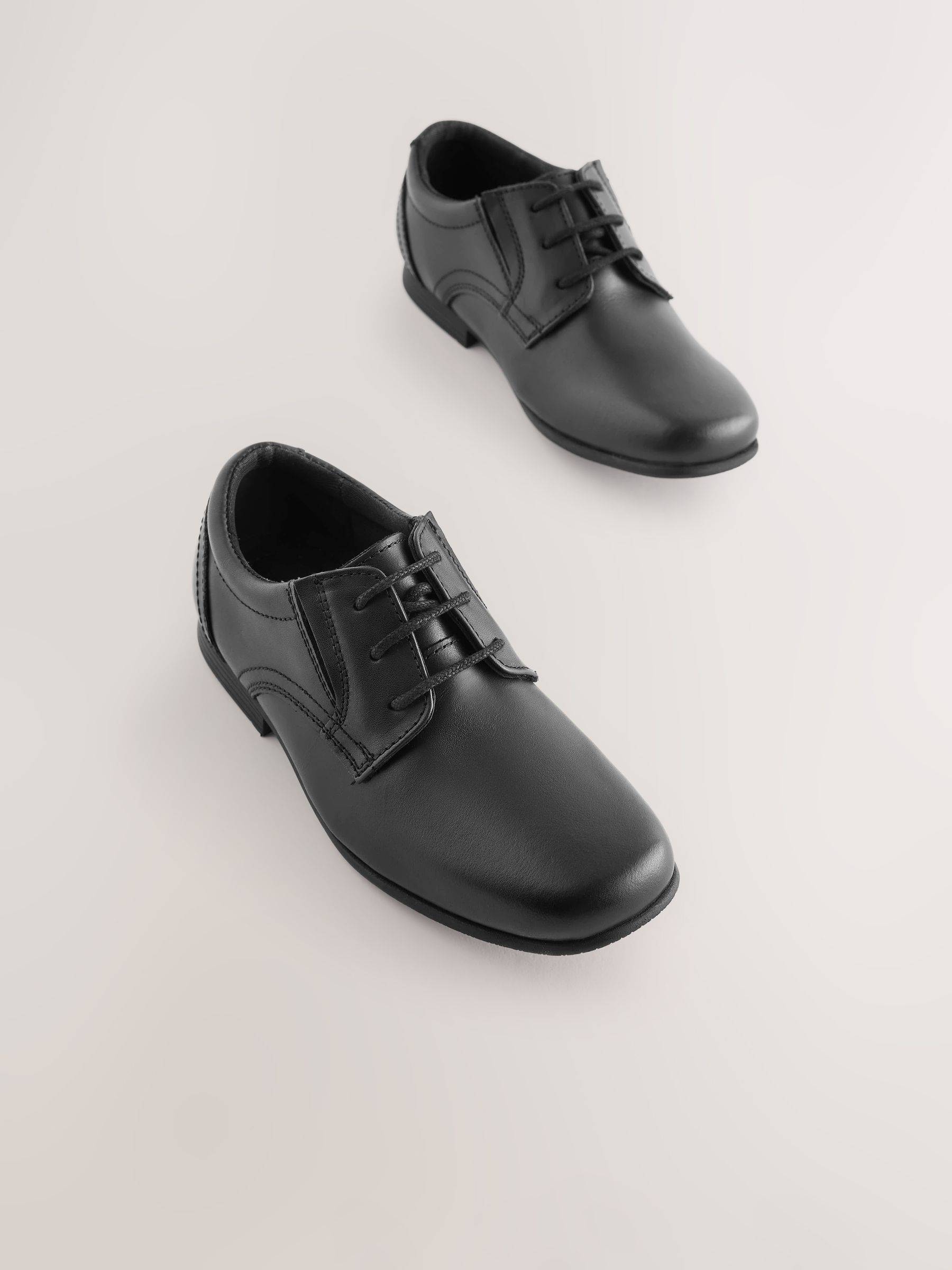 Next Black Standard Fit (F) School Leather Lace-Up Shoes - EU 26.5 (UK 9)