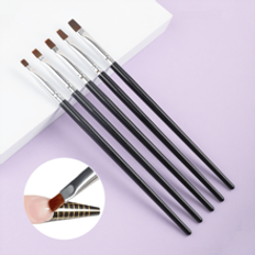 5 st/Set Flat Mouth Led Uv Gel Nagellack Penna För Nail Art - Svart