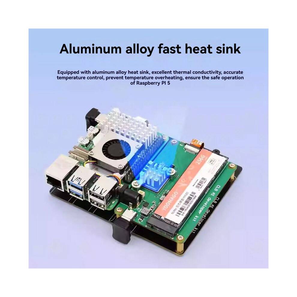 For Raspberry Pi 5 CLB AI DP Kit AI Kit for Raspberry Pi PCIE to M.2 Expansion Board Hailo-8 Kit for 2280 M.2 NVME SSD