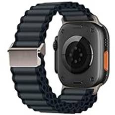 Nylon Trail Band för Apple Watch Ultra 2 49 mm, One-Click-tillbehör, Ersättningstillbehör passar för Apple Watch Ultra 2/Ultra/9/8/7/6/SE/5/4/3/2/1 49 mm 45 mm 44 mm 42 mm 41 mm 40 mm 38 mm, svart,