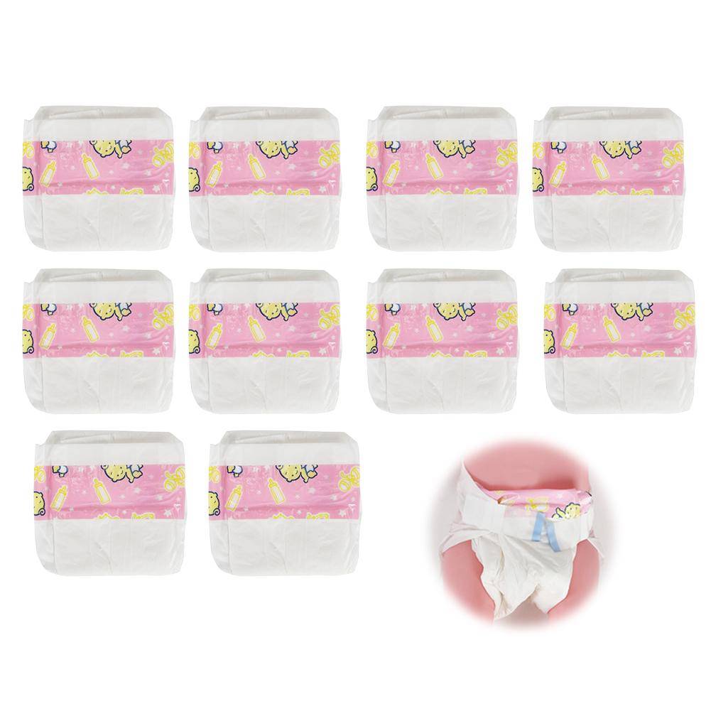 10pcs Diapers Baby Dolls Play House Diapers Reborn Dolls Decorate Pretend Baby Diaper Simulation Nappies Toy Accessory Diapers