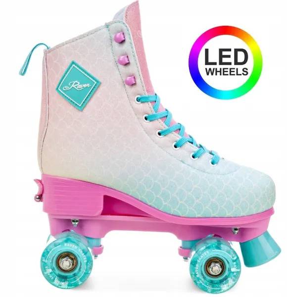 Raven MIDES LED-hjul Side-by-Side Rulleskøjte - Justerbar over hele 4 Sko-numre! Str. 39-42