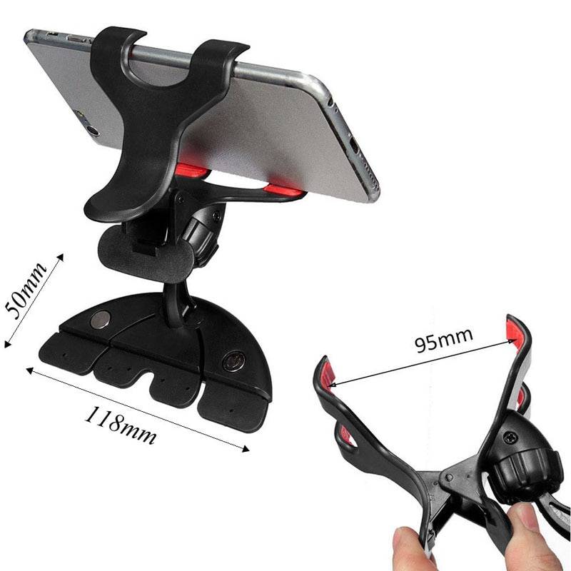 360 universell bil cd-hållare clip mount vagga ställ för mobiltelefoner gps