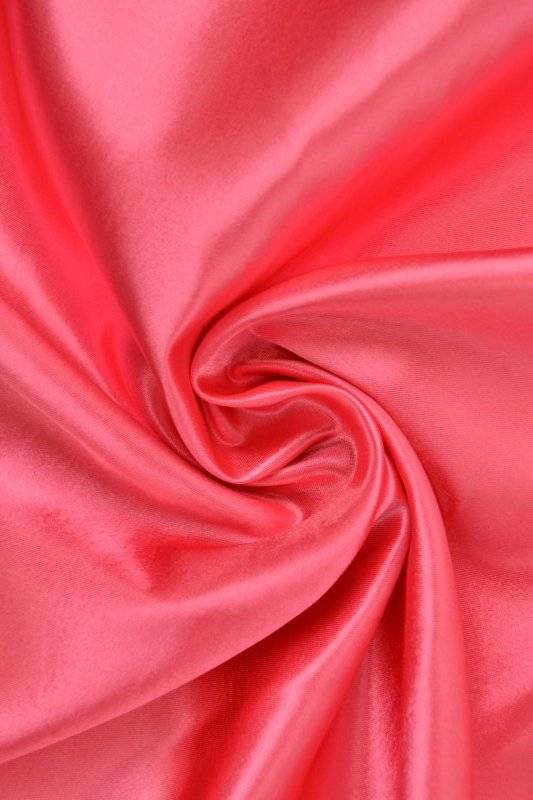 Coral / Lyserød Satin Stof – Let & Glansfuldt - Polyester - Stof i Metervarer.
