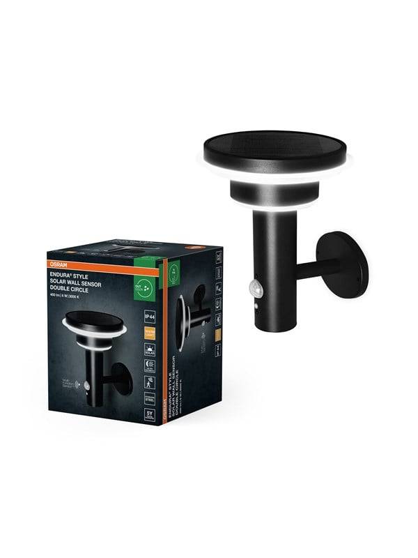 Osram OSRAM ENDURA Style Solar Double Circle Wall 400lm 6W/830 70mm sort