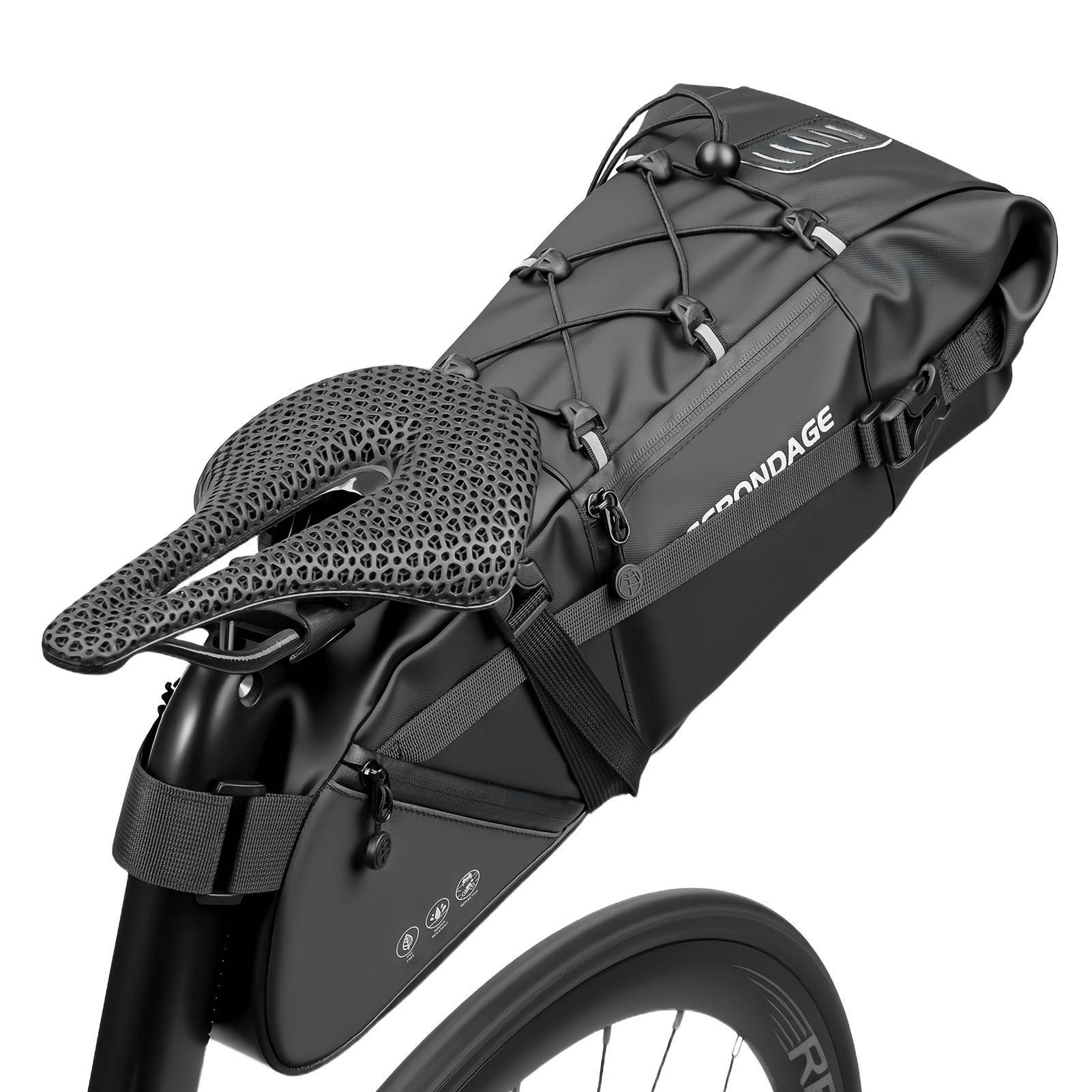 TEMU Offbondage Bicycle Saddlebag Waterproof 12l Large Capacity Bike Bag Cycling Tail Bag Mtb Foldable Rear Road Luggage