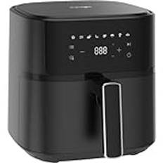 iceagle Air Fryer 6,5 L, oljefri fritös 1700 W, med 8 program, varmluftsfritös med receptbok, digital pekskärm, svart