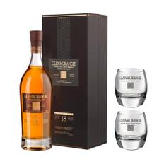 Glenmorangie 18 Years Old 70 cl. 43% med gaveæske (inkl. to glas)