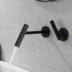 wall mounted bathroom sink taps brass basin taps mixers for bathroom,black,single handle