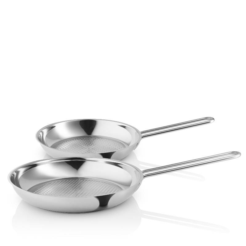 Eva Trio Honeycomb Stainless Steel stegepandesæt rustfrit stål Ø 24 og Ø 28 cm