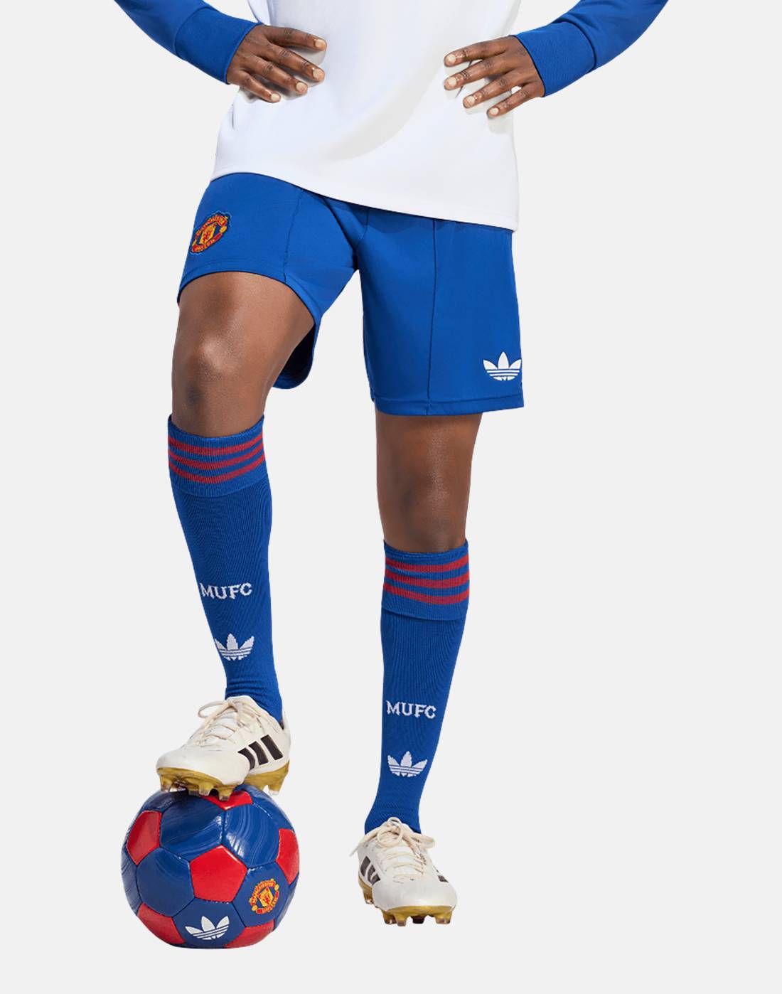 Men's adidas Adults Manchester United 26/27 Away Shorts in Blue | Large | Polyester