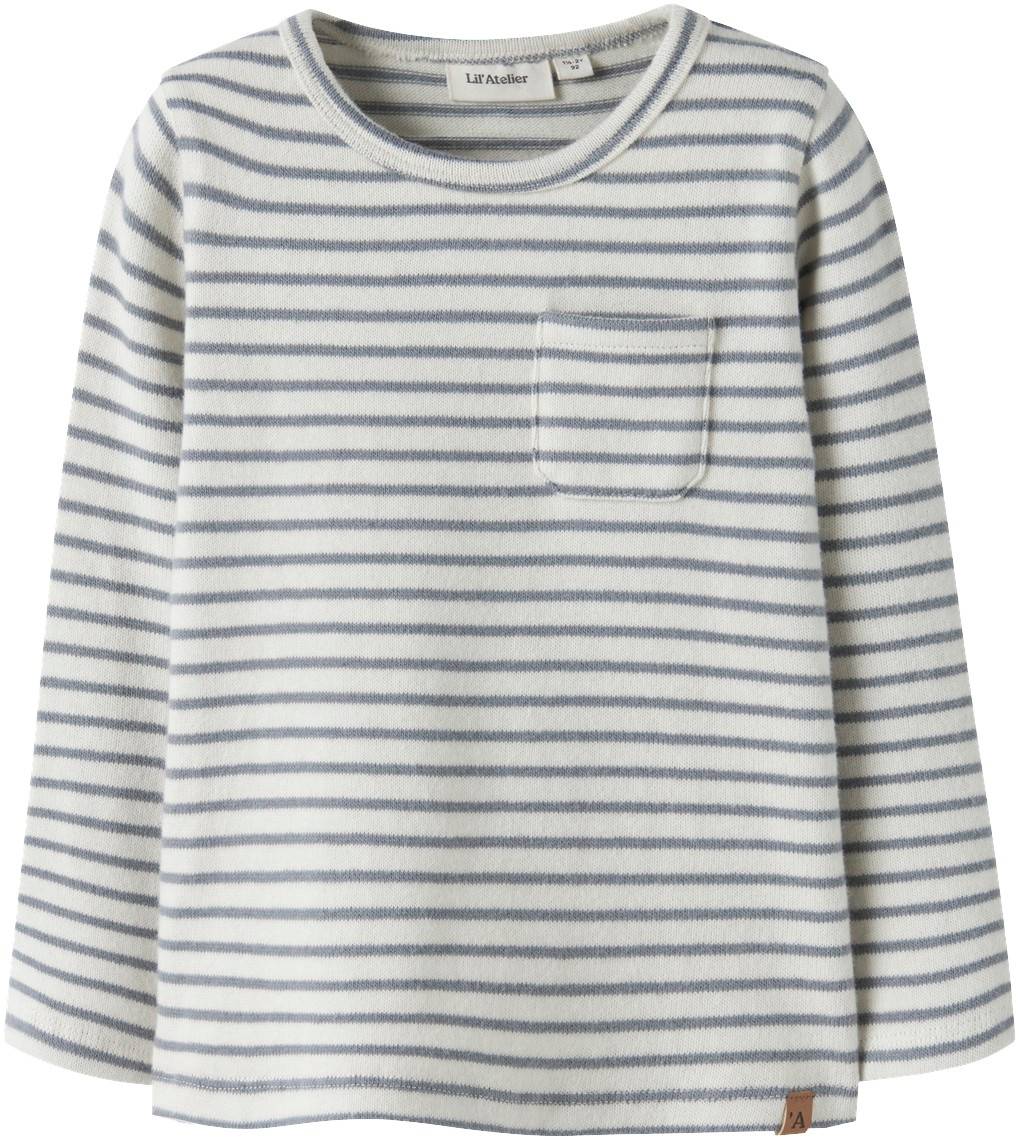 Lil' Atelier Nmmthoro JEN LS Slim TOP LIL Str 92 - Turtledove/monument Toppe hos Magasin.