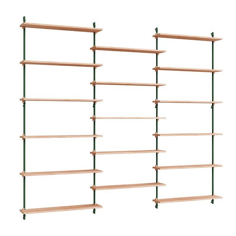 Moebe Wall Shelving Sæt - WS.200.3 Eg/Pine Green