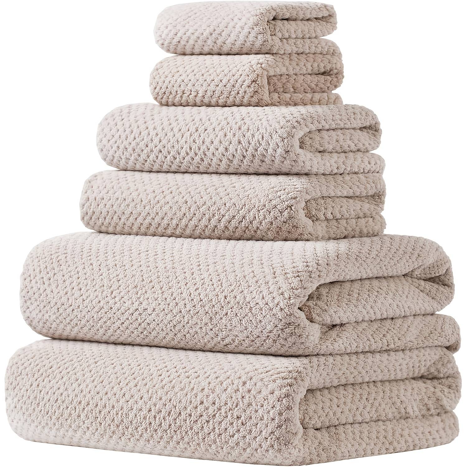 Set Of 6 Extra- Bath Sheets Measuring 70×140 Cm/30×60 Inches, Made From Luxurious, , Lightweight Microfiber That Dries Quickly, Suitable For Men And Women. (brown)