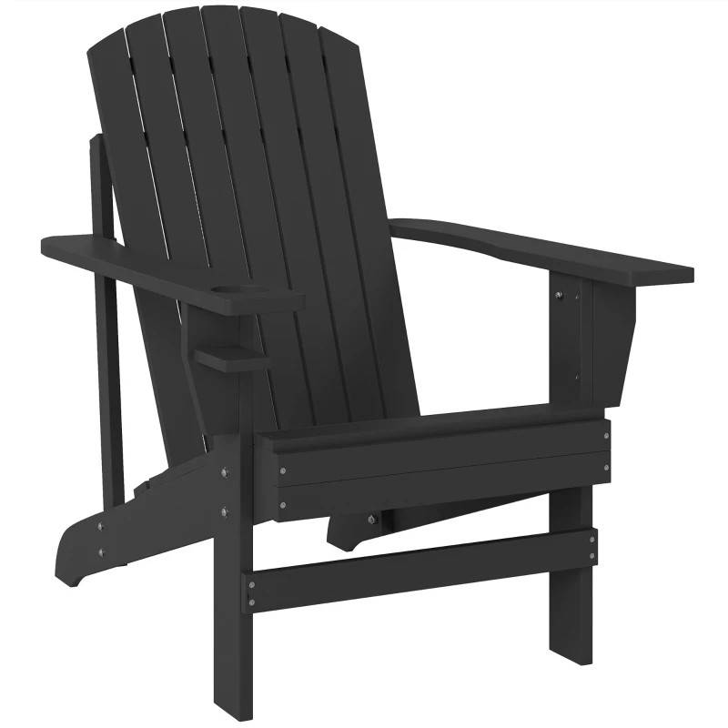 Adirondack-trädgårdsstol mugghållare svart