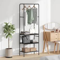 vidaXL Tøjstativ med hylder Sort eg 60 x 30 x 171 cm Konstrueret træ