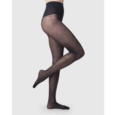 Swedish Stockings - Doris dot tights - Black 40den