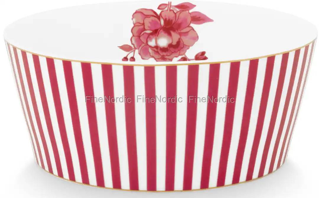 Pip Studio Bowl Royal Stripes Dark Pink 15 cm