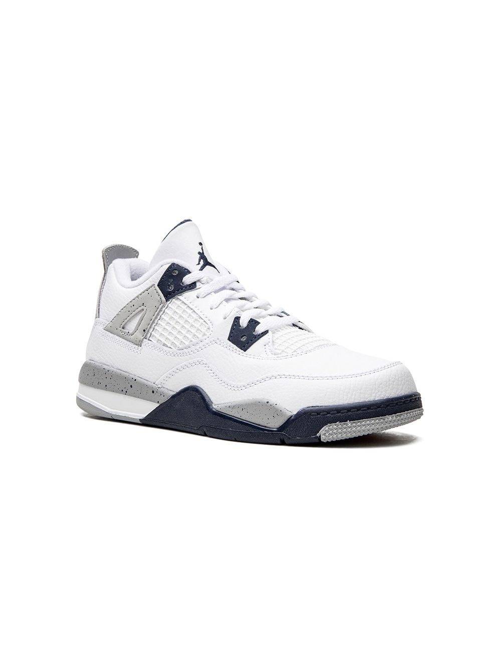 Jordan Kids - Air Jordan 4 Midnight Navy sneakers - barn - läder/gummi/Tyg - 11.5 Kids - Vit