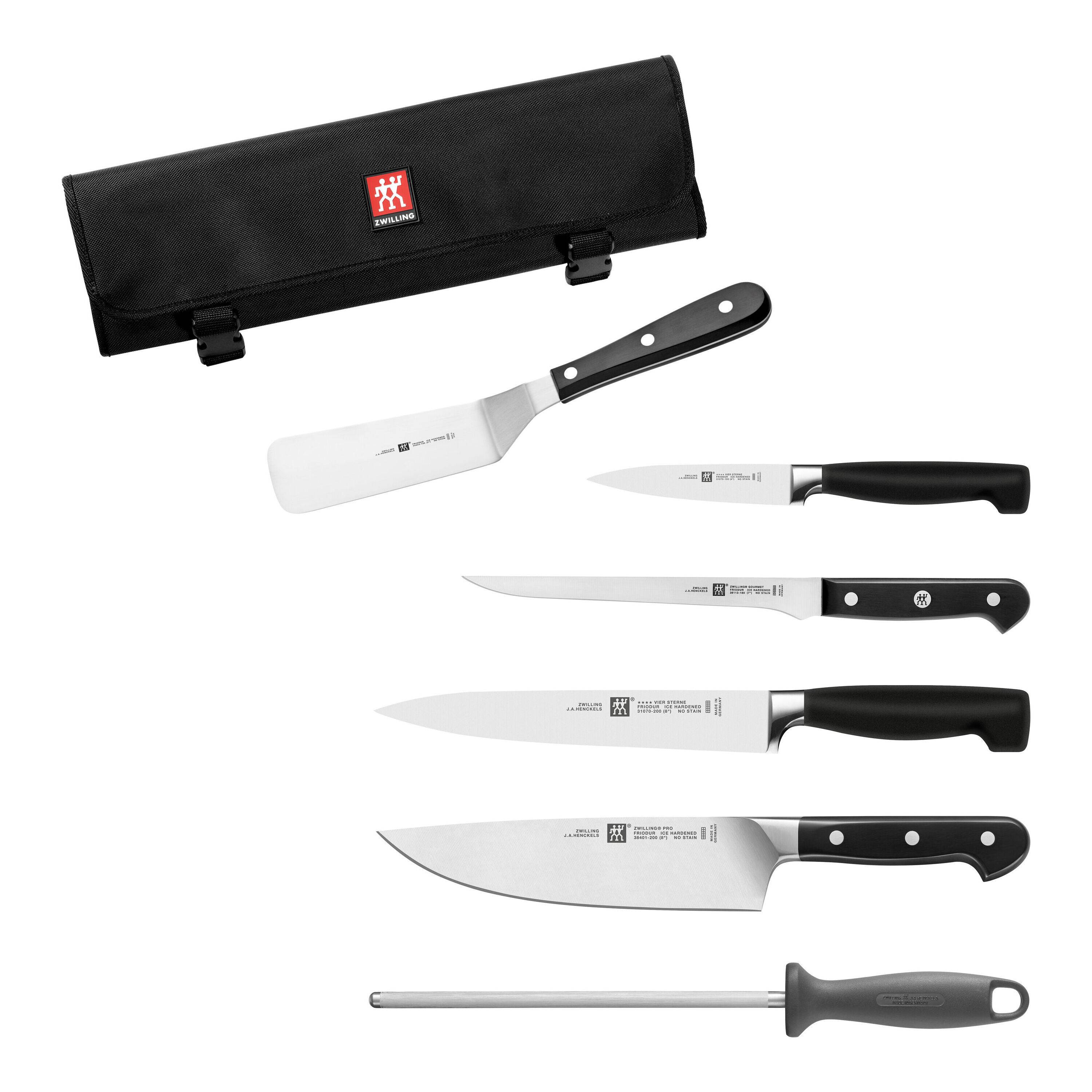 ZWILLING Knivset med knivväska, 7-st/ 10/20/23 cm, Svart, Nylon/ Specialformelstål