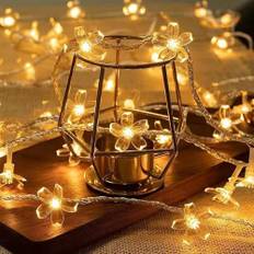 ENLACE Ljusslinga blommor, 3 m 20 LED körsbärsblommor ljuskedjor batteridriven, varm färg blommor ljusslinga för trädgård, bröllop, inomhus, utomhus, terrass, träd, festdekoration