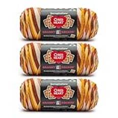 Rött hjärta allt-i-ett mormor fyrkantig aran – varmt vetegarn – 3-pack med 250 g/8,8 oz – 100% akryl – #4 kamgarn (medium) – 381 m/417 meter – för stickning, virkning och amigurumi