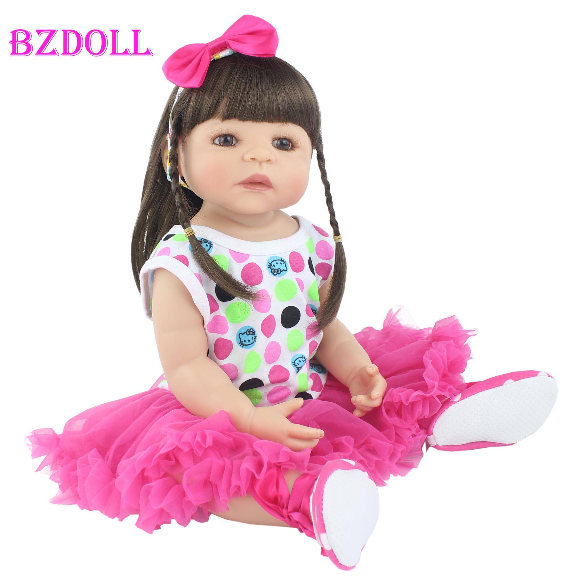 BZDOLL 55 cm hel silikon Bebe Reborn Doll Naturtrogen mjuk vinyl Princess Unicorn Babies Girl Bada leksak Barn Födelsedagspresent Doll-12