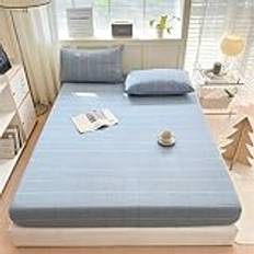 Påslakan i siden satin med örngott Påfågelblå Dubbel 1,5m säng,sängset Lättskött Mjukt påslakanset för vuxna sovrum 200 * 230cm 4ST