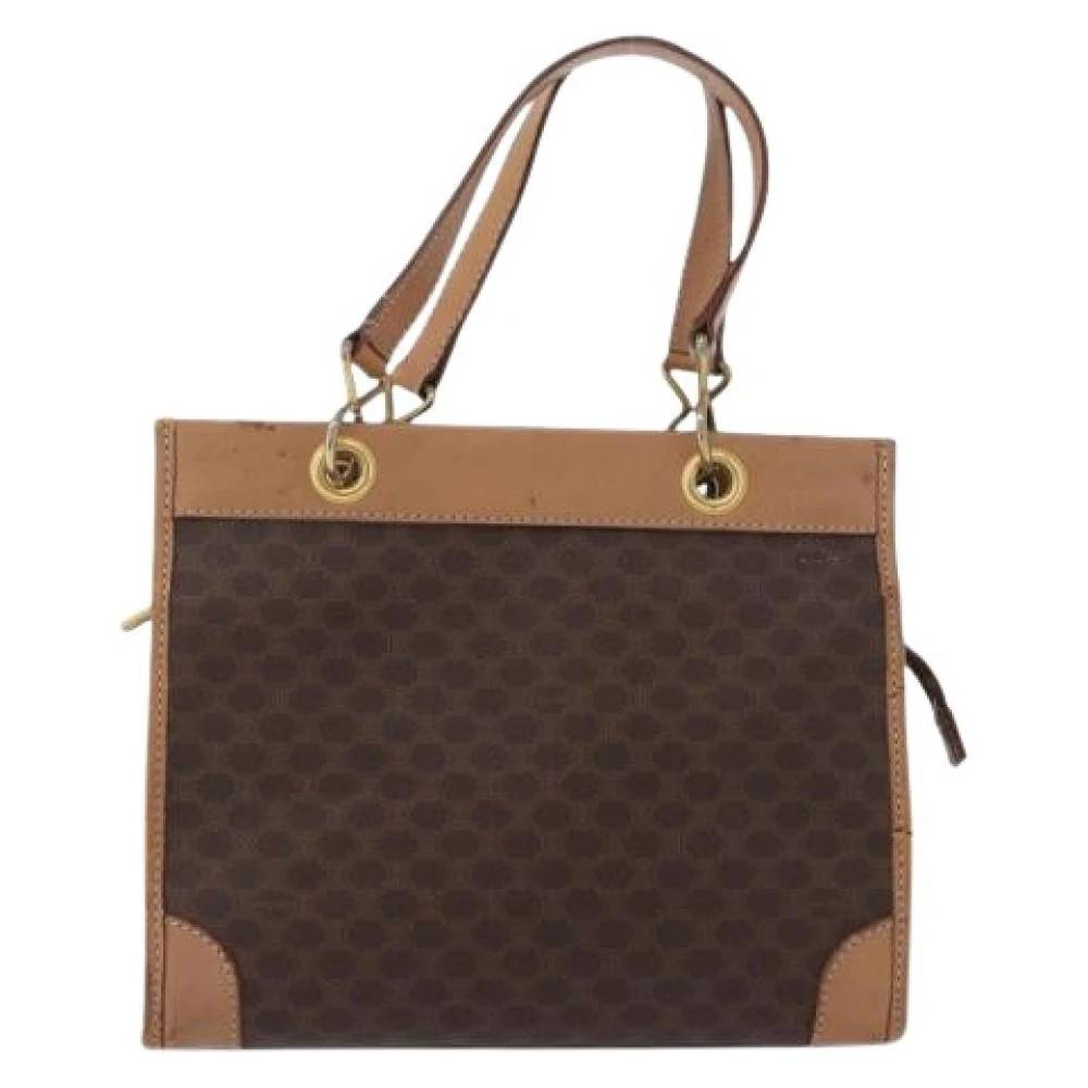 Celine Vintage Pre-owned Macadam Canvas Håndtaske - Vintage - Dame - Brun - ONE SIZE - Uld