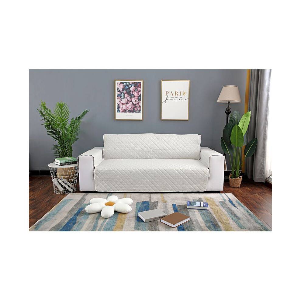 (White,2Seat)3 Sizes Sofa Couch Cover Washable Armrest Covers Antislip Armchair Case