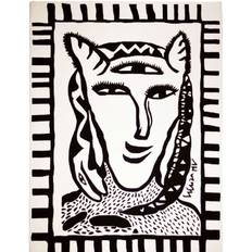 Handknuten matta Heads Vit 160 x 230 cm (160 x 230 cm)