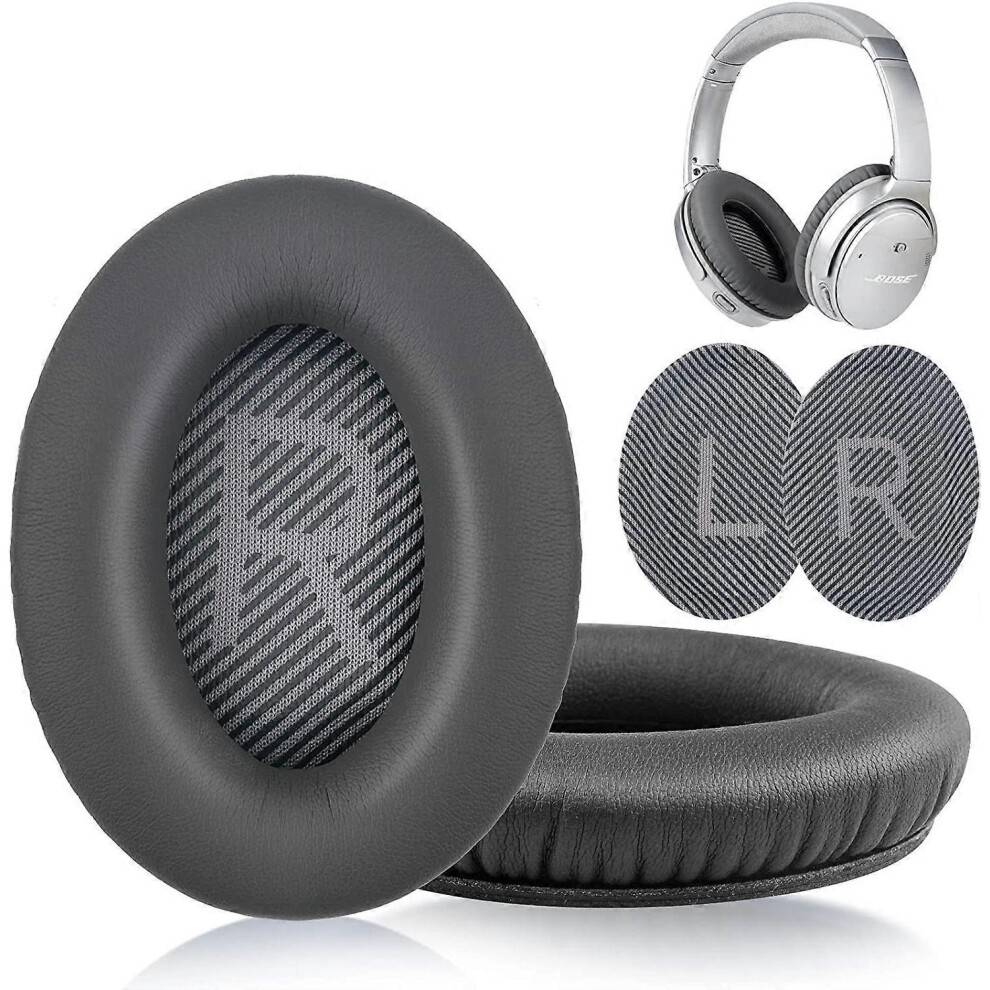 (Dark Grey) 1 Pair Headphones Replacemen Ear Cushions Ear Pads For Bose QuietComfort QC20/QC35 Foam Earmuffs