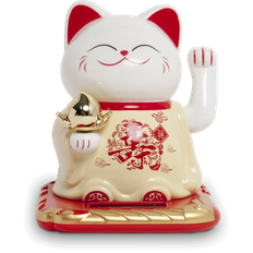 Maneki Neko Vinkekat/Lykkekat Solcelle 10,5cm