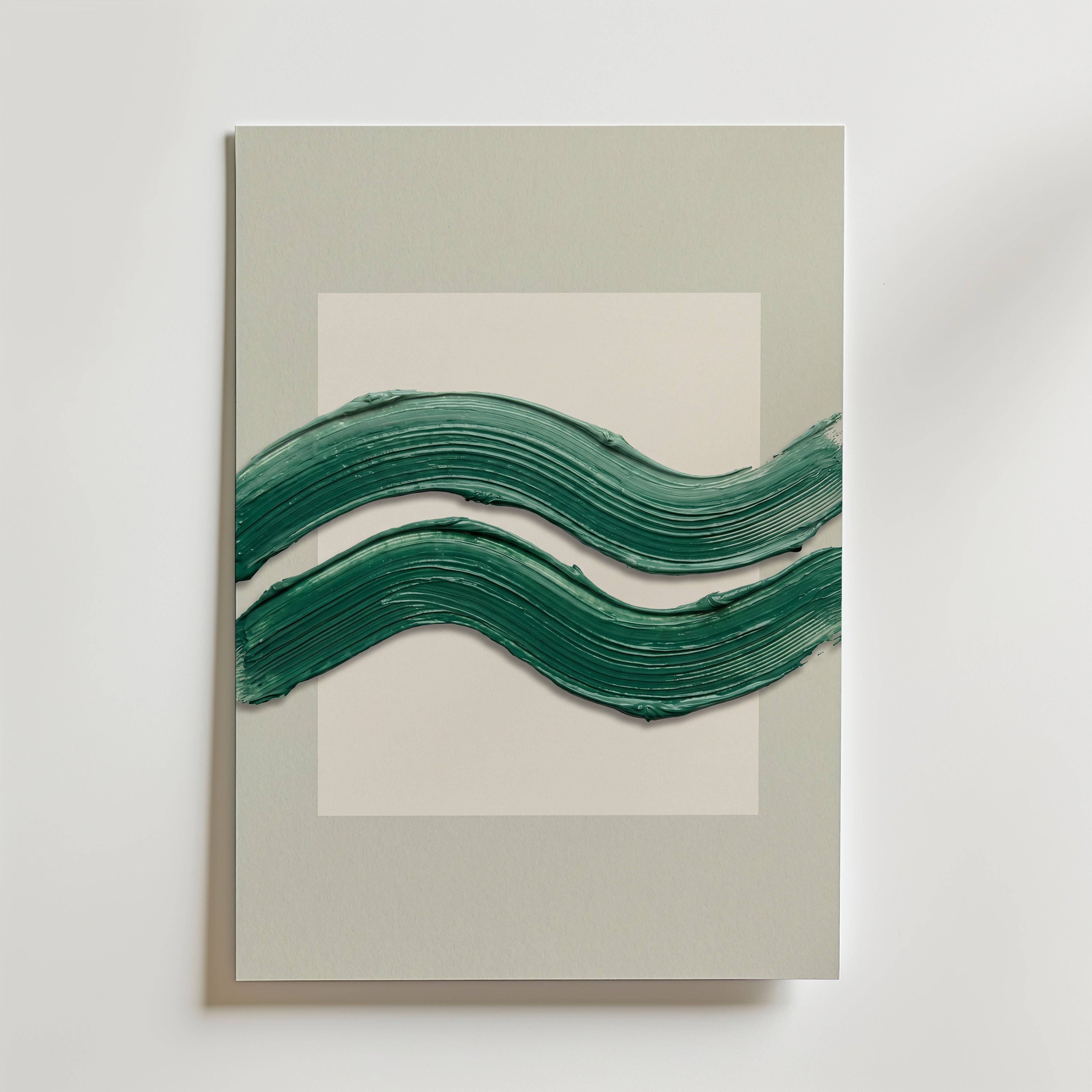 Emerald Waves Poster - Fine Art Poster 13x18 cm Utan passepartout