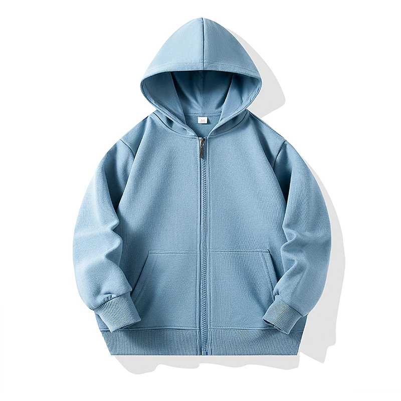 CoolKids – Tuff & varm – Hoodie med dragkedja Ljusblå / 140 (7-8 år) | Pedagogiska Träleksaker