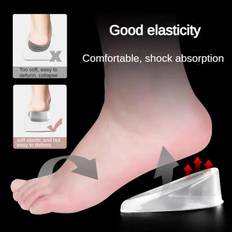 3CM Invisible Height Increase Insoles Silicone Gel Heel Lifting Inserts Transparent Foot Care Protector Elastic Shoe Inserts transparent