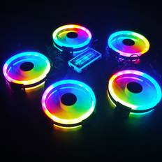 120 mm dator PC-kylfläkt RGB-LED Multicolor-läge Tyst chassifläkt med kontrollenhet