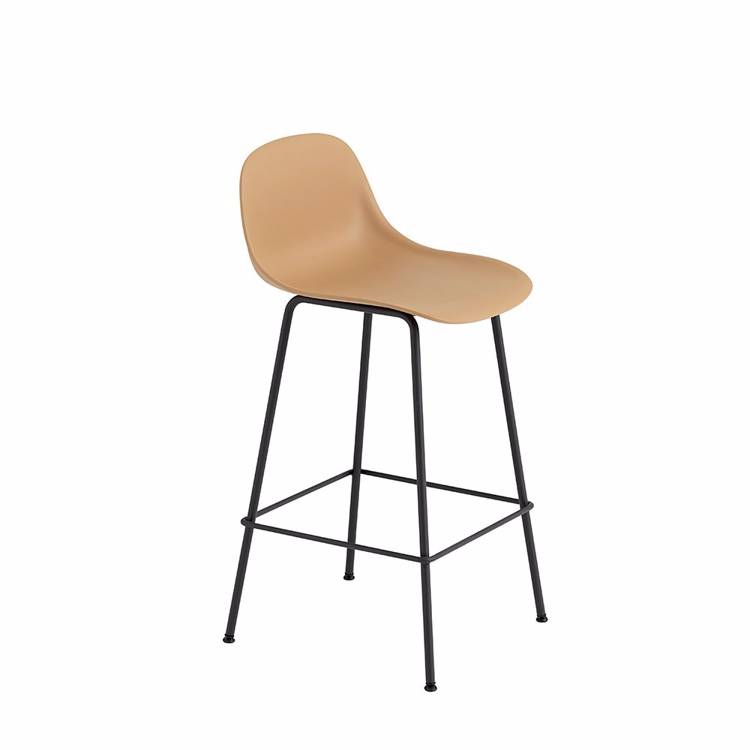Muuto Fiber Barstol  Ochre Stl Rygln | Muuto Variant: 65 cm
