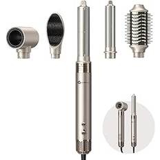 Airstyler 5 IN 1, Slopehill 110 000 RPM High-Speed Ionic hårtork för snabbtorkande, multihårstylare med automatisk luftlocktång, plattång borste och volymborste (guld)