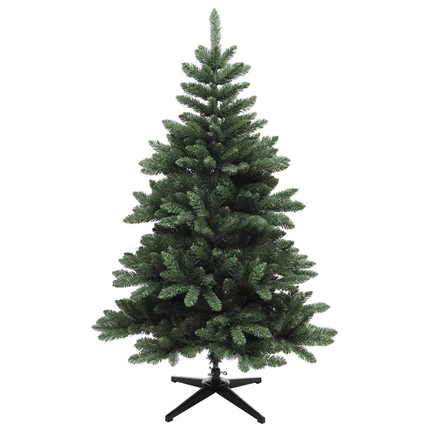 Kunstigt juletræ, 150 cm juletræ med 565 spidser, foldbar stålbund, flammehæmmende, til juledekoration, indendørs, grøn