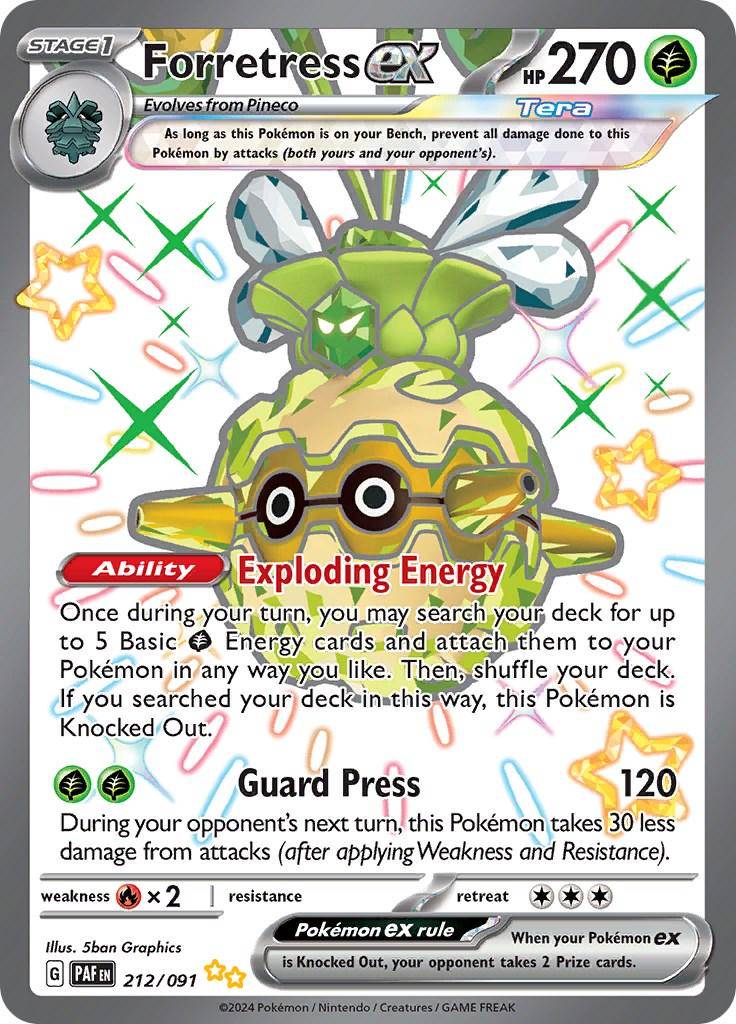 Forretress ex 212/091 Pokémon SV04.5 Paldean Fates